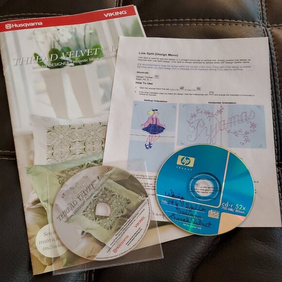 Husqvarna Viking Thread Velvet Decor Embroidery Instructions 196 CD 413 00 16-01 - Picture 7 of 7